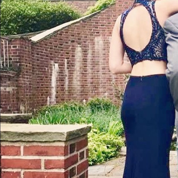 Navy Prom Dress - Picture 2 of 8